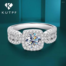 Cluster Rings GRA Certified 1 D Color Moissanite Diamond Engagement Ring For Women 925 Sterling Silver Wedding Band Promise
