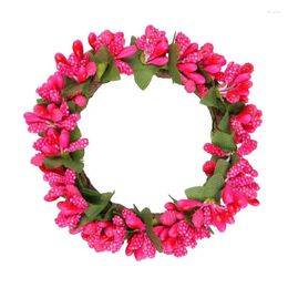 Decorative Flowers Candle Rings Wreaths Artificial Eucalyptus Ring Wreath Rustic Country Theme Decor Multifunctional Garland