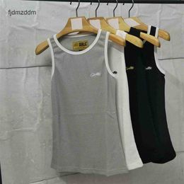 Men's and Women's Trends Designer Fashion Summer Waffle Tight Tank Top Training Sports Fitness Show Muscle Kam Shoulder