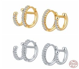 Hoop Huggie Fine Jewellery Real 925 Sterling Silver Luxury Bling Zircon Earring For Women Girls CZ Loops Earrings Pendientes Brinc181150859