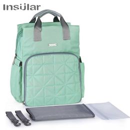 Diaper Bags Insular Mummy Maternity Diaper Bag Large Capacity Baby Stroller Bag Travel Nappy Backpack Designer Nursing Bag For Baby Care T240509