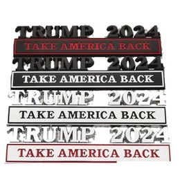 Car Badges Trump 2024 Metal Sticker Decoration Party Favour Us Presidential Election Supporter Body Leaf Board Banner 12.8X3Cm Drop Del Otxp2