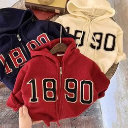 Sets Childrens sweater childrens winter baby cardigan clothing zipper boys and girls knitting teenagers 8 9 10 11 12 years old Q240508