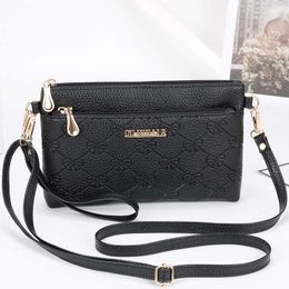 2024 Shoulder Bags Womens bag new single shoulder bag soft leather mobile phone bag fashion messenger bag simple hand bag Korean womens small square bag