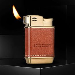 HONEST Pipe Lighter Open Flame Metal Gas Unfilled Refillable Vintage Cigarette Lighter