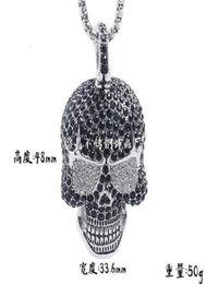 Pendant Necklaces necklace Jewellery hip hop personality punk super large diamond skull Titanium Steel Nelace56527646619137