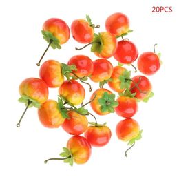 Decorative Flowers 20pcs Lifelike Simulation Artificial Tomato Plastic Fake Fruit Home Party Decor