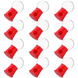 Storage Bottles 12Pcs Gumball Machine Bank For Kids Portable Bubble Candy Dispenser Red