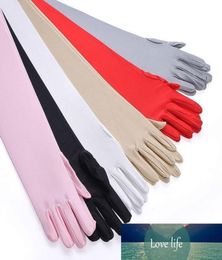 Charming Satin Wedding UV Protection Gloves Women Long Five Fingers Bridal Gloves for Lady Wedding Evening Party3820749