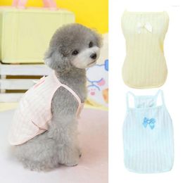 Dog Apparel Puppy Dogs Soft Vests Pet Clothes Thin Lightweight Cotton Bow-knot Vest Casual T-Shirt S-2XL