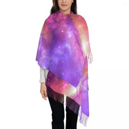 Scarves Colorful Purple Galaxy Scarf Watercolor Stars Warm Soft Shawls And Wrap With Tassel Ladies Wraps Autumn Bandana