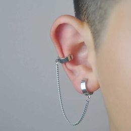 Dangle Chandelier Punk Cross Tassel Earrings Women Integrated Clip Stud Earring Christian Gothic Hip Hop Jewellery Metal Chain Ear Ring Earring Men