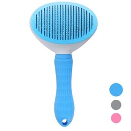 Auto -limpeza pincel de pincel de cachorro Removedor de cabelo Praveco de pet helichando derramando deshedding pincel skin friendly massaging Care Combs Tool W0257