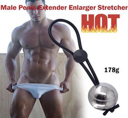 Male Penis Extender Enlarger Stretcher Strap Ball Stretcher Ball Weight Ring Erection Impotence Delay Aid Adult Toys Sex Shop 7 SH3479946