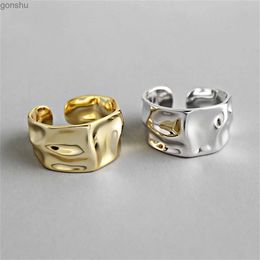 Couple Rings Concave Convex Irregular Surface Wide Ring Mens Vintage Jewelry Simple Vintage Silver Metal Geometric Open Ring Gift WX