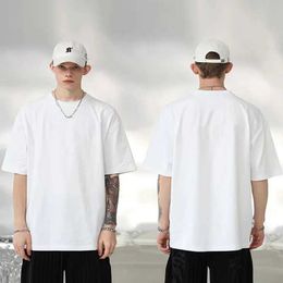 Men's T-Shirts Cotton T-shirt high-quality mens solid Colour blank unisex clothing summer short sleeved top H240508
