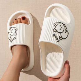 Slippers Fashion Cartoon Animals Summer Ladies Home Flat Shoes Cosy Couple Scuff Lithe Soft Sandals For Men Women Flip Flops H240509
