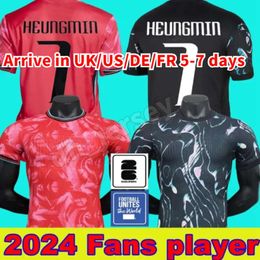 South Korea Soccer Jersey New 2024 2025 HEUNG-MIN SON KANG IN LEE National Team 24 25 Football Shirt Kids Kit Set Home Away Men Uniform Red Black Fan Player