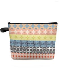 Cosmetic Bags Bohemian Ethnic Colour Bag Portable Makeup Pouch Women Waterproof Bathroom Washbag Multifunctional Toiletry Kit