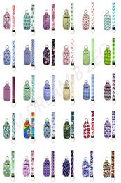 84 Colours Customise Neoprene Hand Sanitizer Bottle Holder Keychain Wristband Key Ring 1 set2 pcs Multiple Styles With Set Dive Ma2428293