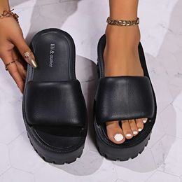 2024 Summer New Women Couple Beach Soft EVA Thick Sole Slides Shoes Platform Flat Heel Slippers Casual Sandals