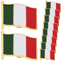 Brooches 10 Pcs Stoving Varnish Brooch National Flag Boutonniere Pins Italian Banner Iron