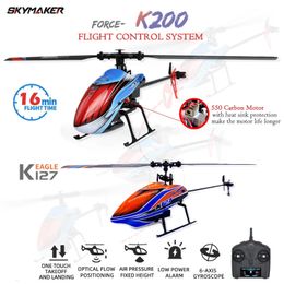 WLtoys RC Helicopters k200 K127 24Ghz 4CH 6Aixs Gyroscope Fixed Height Single Blade Propellor Gyro Mini Toys For Kids Gift 240508