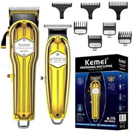 Electric Shavers Kemei 1973 1976 All Metal Shell Hair Trimmer Professional Barber Electric Hair Clipper For Men Pro Cord Cordless Haircut Machine T240507