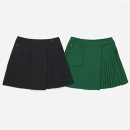 Gym Clothing Women Thin Breathable High Waist Double Layer Pleated Short Skirt Sports Tennis Fitness Soft Workout Badminton Golf Wear