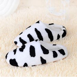 Slippers Men And Women Anti-slip Flats Shoes Flip Flops Soft Winter Warm Cotton Cow House Indoor Zapatillas Couple 123