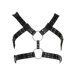 Men039s Sexy Nightclub Costume Body Harness Male Bondage fetish Suit Alternative SM Adult Sex Toys leather Limit Body Suit6056324