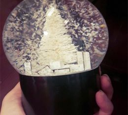 Snow Globe Tree Inside Car Decoration Crystal Ball Special Novelty Christmas With Gift Box for9398886