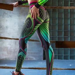 Women's Pants Women Yoga Printing Workout Jogging Gym Tights Stretch Sportswear Leggings High Waist Hip Push Trousers