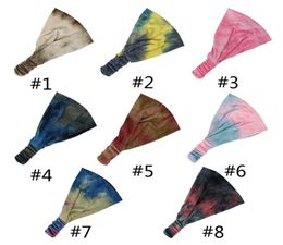 Women Headband Tie dyeing Sports Cotton Sweat Sweatband Headband Ladies Sports Yoga Sweatband For Gym Stretch Headband Hair Band9306773