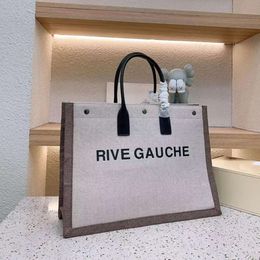 Rive Gauche Designer Women Bag Fashion Tote Canvas Raffias Shopping Bag Handbags Large Beach Bags Luxury Travel Crossbody Black Shoulder Duffle Bag Laptop 253