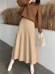 Skirts Tossy High Waist Knitwear Fashion Long Skirt For Women Patchwork Ribbed Loose Casual Autumn 2024 Knit Maxi Ladies Outfit