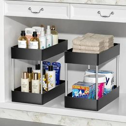 Kitchen Storage Under Sink Organizer Bathroom Shelf 2 Tier Cabinet Rack Multipurpose Home 1Pcs