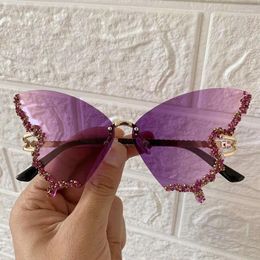 Sunglasses Mix Butterfly Design Women Rimless Luxury Brand Fashion Eyeglasses