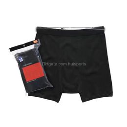 Men'S Swimwear 2 Pieces/Pack Fashion Unisex Underwear Briefs Men Cotton Hanes Boxer Brief Breathable Letter Underpants Shorts Colors Dhcpq