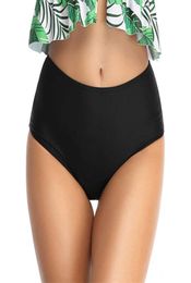 High Waist Women Bikini Bottoms Tankini Swimsuit Briefs Swim Shorts Mujer Elastic Coverage Swimwear Pant SXL5415880