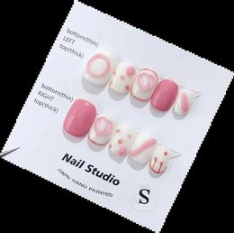 Emmabeauty Handmade Press On NailsPink Peach DesignShort and FreshGlossy and Smooth Perfect for SummerNoEM19368 240430