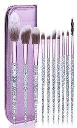 10pcs Makeup Brushes set Kits Contour Foundation Blusher Make Up Brush Powder Eyeshadow Brush Soft Hair Cosmetic Tool with Leather8351741