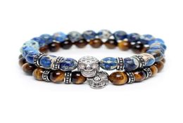 Luxury Tiger Eye Bracelet Steel Skull Bracelets For Men Natural Stone Beads Braclets Pulseras Mens Jewellery Braclet Bracciali Bea9889061