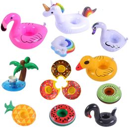 Floats Iatable Drink Holder Pool Cup Holders Flamingo Unicorn Coasters for Children Swimming Toys Party Supplies s