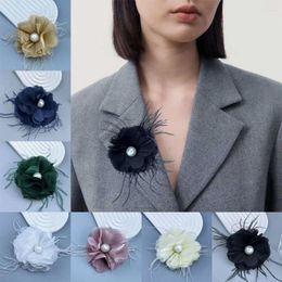 Brooches Fabric Handmade Accessories Large Flower Brooch Solid Colour Suit Sweater Coat Pin Wedding Party Decor