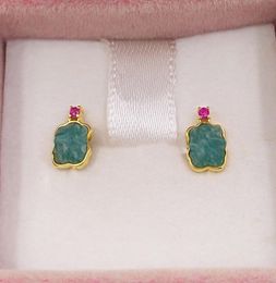 Stud Gold Bear Color Earrings With Amazonite And Ruby Ref Bear Jewelry 925 Sterling Andy Jewel 812783068366031