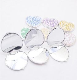 Pocket Mirror Portable Heart Shaped Folding Doublesided Mirror Steel Makeup Mirrors Small Purse for Women Girls Ladies5568542