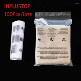 Gift Wrap INPLUSTOP 100Pcs Transparent Clothing Pack Bags Plastic English Anti Suffocation Warning Words Towel Book Self-adhesive Pouch