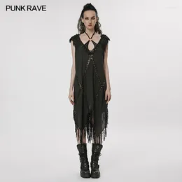 Casual Dresses Punk Rave Sexy Women Witch Woven Black Loose Dress WQ628