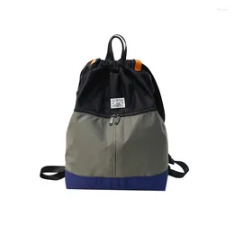 Backpack Colorblock Nylon Drawstring Sports Gym Bag Fashion Love Desigh Light Weight Bags Sport Backbags